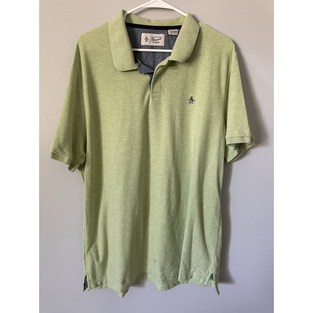 Original Penguin Polo Shirt Mens XXL Light Green Classic Fit Short Sleeve